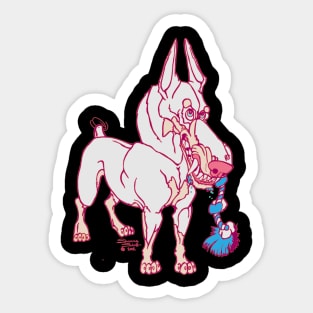 White Doberman 2 Sticker